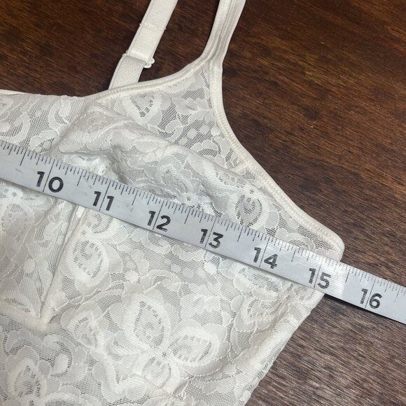 Y2K Chemise Tank Top Size Large Fairy Bridal Coquette Babydoll Lingerie Lace - Picture 7 of 13